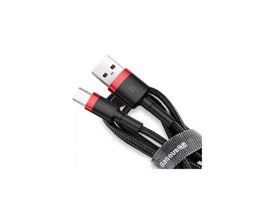 Дата кабель USB 2.0 AM to Type-C 0.5m 3A red-black Baseus (CATKLF-A91)