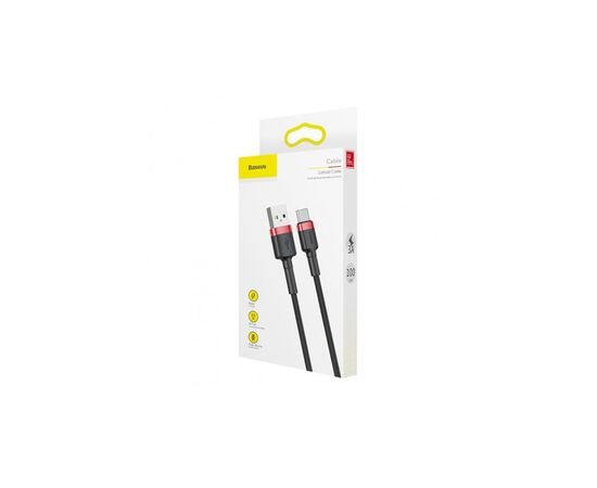 Дата кабель USB 3.1 AM to Type-C 2.0m 2A red-black Baseus (CATKLF-C91), изображение 5 Дата кабель USB 3.1 AM to Type-C 2.0m 2A red-black Baseus (CATKLF-C91), изображение 5