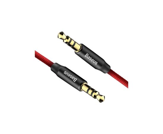 Кабель мультимедійний Jack 3.5mm Yiven M30 M/M 1.5m red-black Baseus (CAM30-C91), зображення 2 Кабель мультимедійний Jack 3.5mm Yiven M30 M/M 1.5m red-black Baseus (CAM30-C91), зображення 2