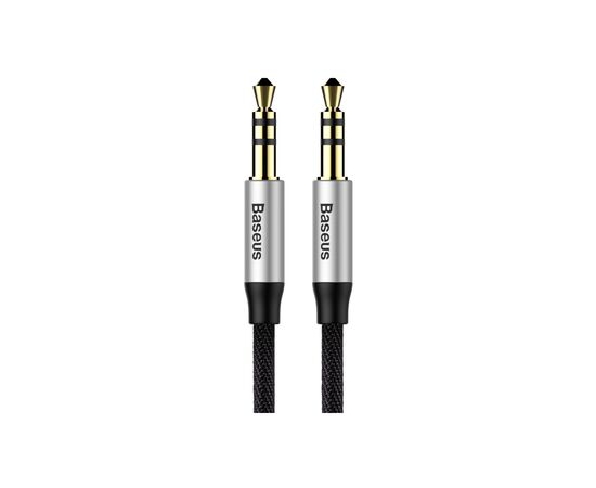 Кабель мультимедійний Jack 3.5mm Yiven M30 M/M 1m silver-black Baseus (CAM30-BS1)