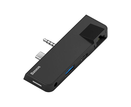 Концентратор Baseus USB3.1 Type-C+3.5mm toUSB 3.0/RJ45/Type-C/3.5mm forSurfaceGo (CAHUB-FG01), изображение 4 Концентратор Baseus USB3.1 Type-C+3.5mm toUSB 3.0/RJ45/Type-C/3.5mm forSurfaceGo (CAHUB-FG01), изображение 4