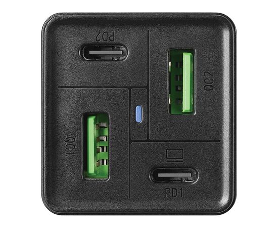 Зарядное устройство Sandberg 4in1 2xUSB-C 2xUSB PD 65W QC 3.0 20W (441-45), изображение 2 Зарядное устройство Sandberg 4in1 2xUSB-C 2xUSB PD 65W QC 3.0 20W (441-45), изображение 2