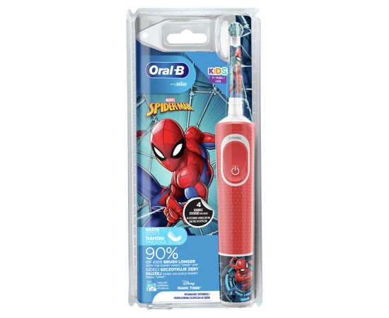 Электрическая зубная щетка Oral-B D100.413.2K Spider-Man, изображение 2 Электрическая зубная щетка Oral-B D100.413.2K Spider-Man, изображение 2