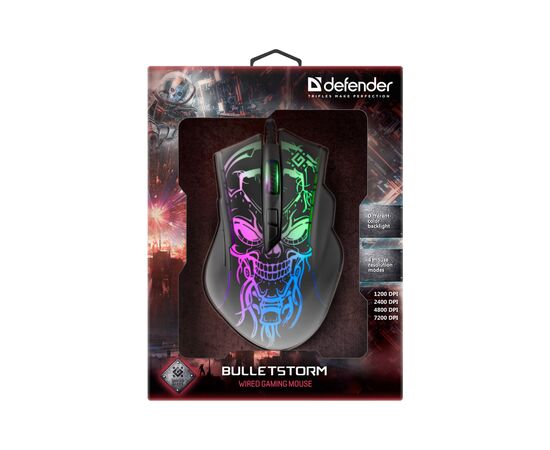Мышка Defender Bulletstorm GM-928 USB Black (52928), изображение 6 Мышка Defender Bulletstorm GM-928 USB Black (52928), изображение 6