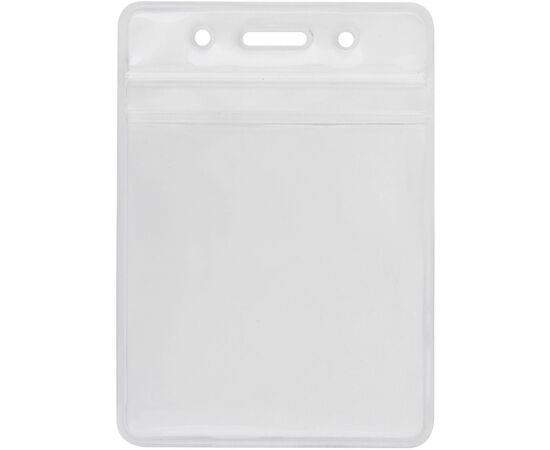 Бейдж Optima вертикальний замок zip lock PVC, 75х95 мм (O45612)
