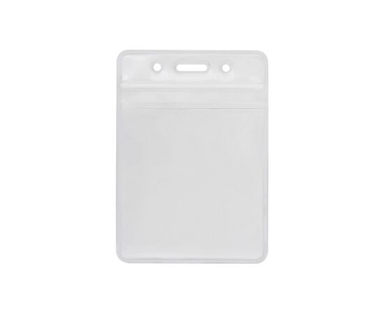 Бейдж Optima вертикальний замок zip lock PVC, 91х128 мм (O45629)