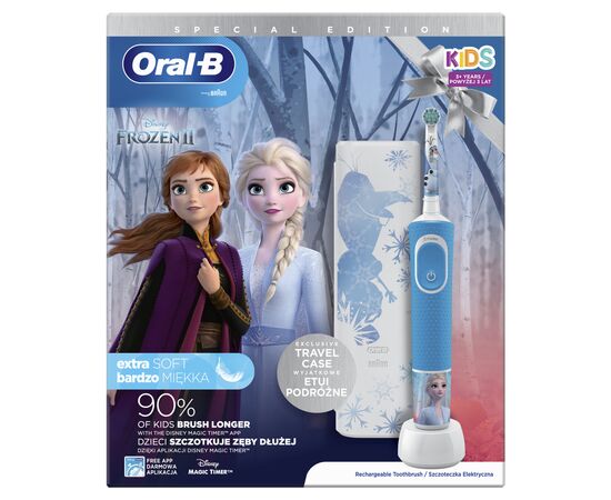 Электрическая зубная щетка Oral-B D100.413.2KX Frozen II, изображение 2 Электрическая зубная щетка Oral-B D100.413.2KX Frozen II, изображение 2
