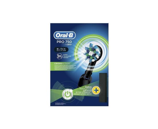 Электрическая зубная щетка Oral-B Pro 750 D16.513.1UX 3756 Black Edition (4210201218463), изображение 2 Электрическая зубная щетка Oral-B Pro 750 D16.513.1UX 3756 Black Edition (4210201218463), изображение 2