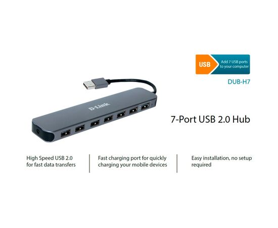 Концентратор D-Link DUB-H7, изображение 2 Концентратор D-Link DUB-H7, изображение 2