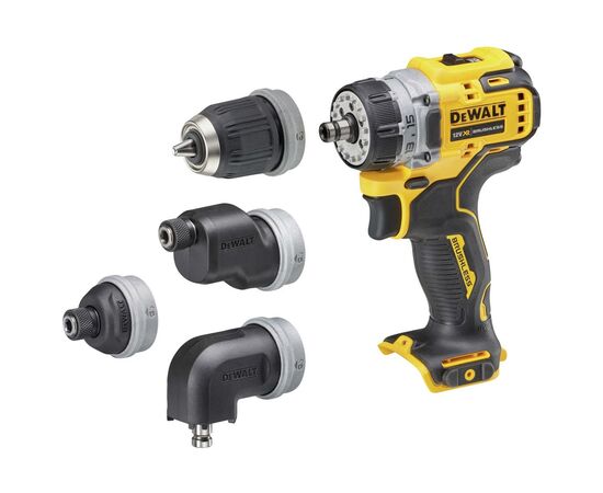 Шуруповерт DeWALT XR Li-Ion 12 В со сменными насадками, 57.5 Нм, TSTAK (без АКБ и ЗУ) (DCD703NT), изображение 2 Шуруповерт DeWALT XR Li-Ion 12 В со сменными насадками, 57.5 Нм, TSTAK (без АКБ и ЗУ) (DCD703NT), изображение 2