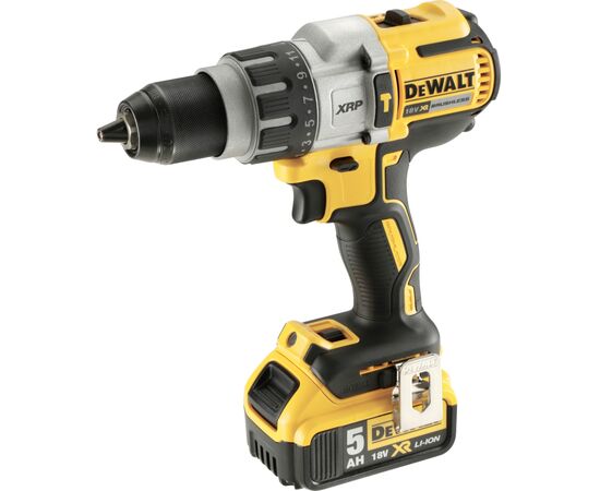 Шуруповерт DeWALT XR Li-Ion 18 В, 2x5Ah, 95 Нм, 0-500/1500/2250 об/хв, 1.6 кг, кейс (DCD996P2)