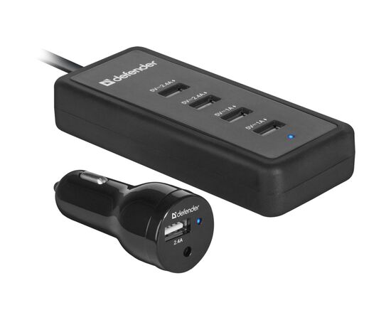 Зарядний пристрій Defender ACA-02 авто,5 портов USB, 5V / 9.2A (83568)