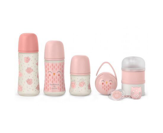 Набор для кормления новорожденных Suavinex Bonhomia подарочный, большой, розовый (308030), изображение 2 Набор для кормления новорожденных Suavinex Bonhomia подарочный, большой, розовый (308030), изображение 2