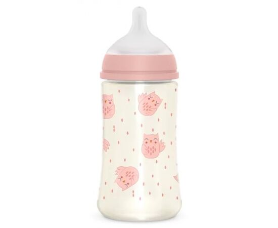 Пляшечка для годування Suavinex Bonhomia, повільний потік, 270 мл, рожева (307834), зображення 2 Пляшечка для годування Suavinex Bonhomia, повільний потік, 270 мл, рожева (307834), зображення 2