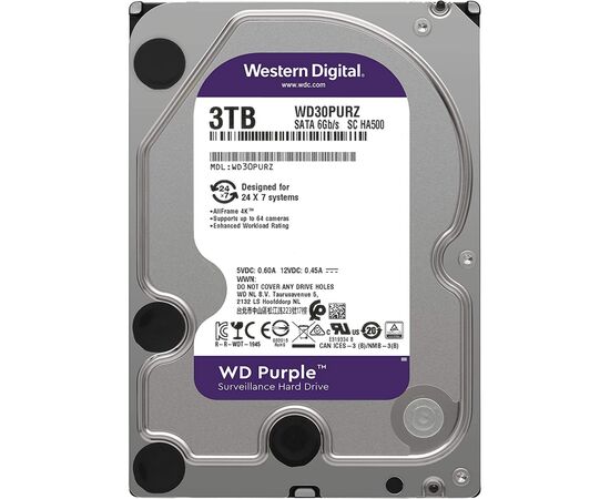 Жорсткий диск 3.5" 3TB WD (WD33PURZ)