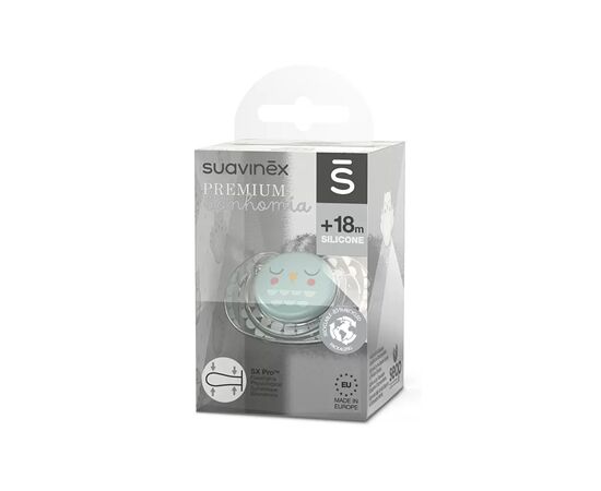 Пустушка Suavinex Bonhomia фізіологічна, +18 міс, зелена (307816), зображення 3 Пустушка Suavinex Bonhomia фізіологічна, +18 міс, зелена (307816), зображення 3