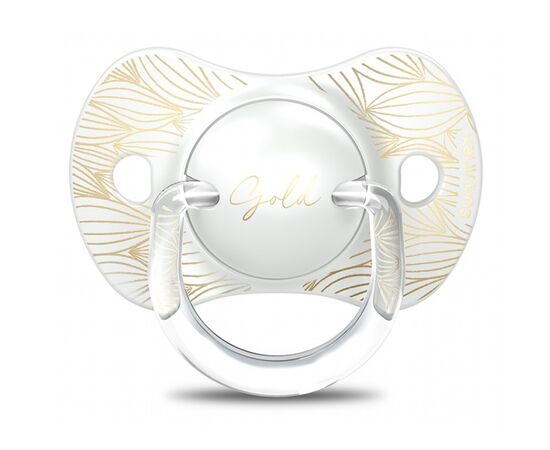 Пустышка Suavinex Gold Edition физиологическая, 0-6 мес. белая (307857)