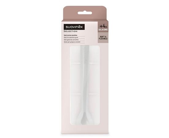 Набір дитячого посуду Suavinex Colour Essence ложка силіконова, сіра (401531), зображення 2 Набір дитячого посуду Suavinex Colour Essence ложка силіконова, сіра (401531), зображення 2