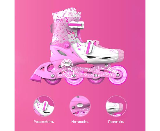 Роликовые коньки Neon Inline Pink розмір 34-37 (NT08P4), изображение 5 Роликовые коньки Neon Inline Pink розмір 34-37 (NT08P4), изображение 5
