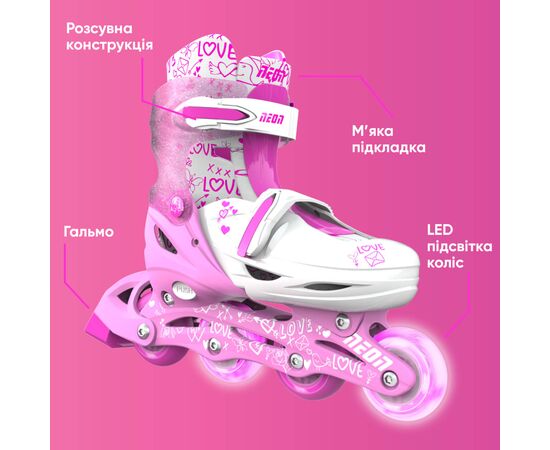 Роликовые коньки Neon Inline Pink розмір 34-37 (NT08P4), изображение 7 Роликовые коньки Neon Inline Pink розмір 34-37 (NT08P4), изображение 7