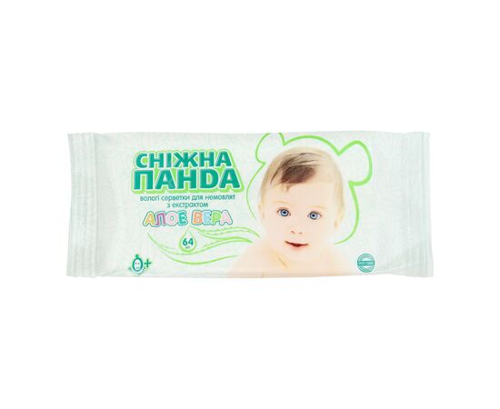 Дитячі вологі серветки Сніжна Панда для немовлят Алое 64 шт. (4820144460463)