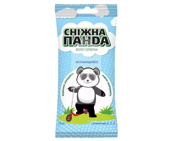 Детские влажные салфетки Сніжна Панда Kids Антимикробный 15 шт. (4820183970480)