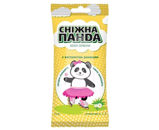 Детские влажные салфетки Сніжна Панда Kids Ромашка для рук 15 шт. (4820183970503)