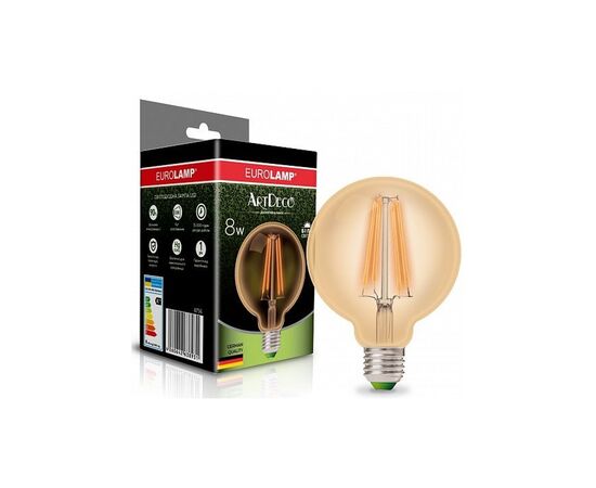 Лампочка Eurolamp G95 8W E27 4000K (LED-G95-08274(Amber))
