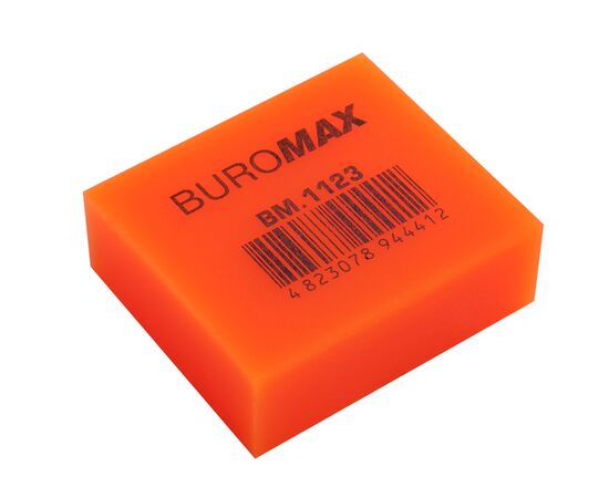 Ластик Buromax NEON, прямоугольная 40x35x14 мм, мягкий пластик, ассорти цветов (BM.1123), изображение 3 Ластик Buromax NEON, прямоугольная 40x35x14 мм, мягкий пластик, ассорти цветов (BM.1123), изображение 3