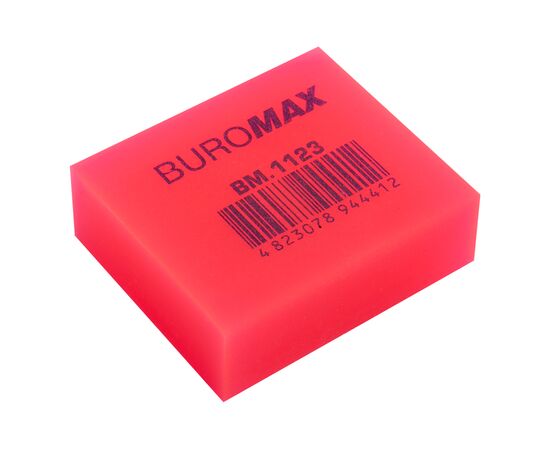 Ластик Buromax NEON, прямоугольная 40x35x14 мм, мягкий пластик, ассорти цветов (BM.1123), изображение 4 Ластик Buromax NEON, прямоугольная 40x35x14 мм, мягкий пластик, ассорти цветов (BM.1123), изображение 4