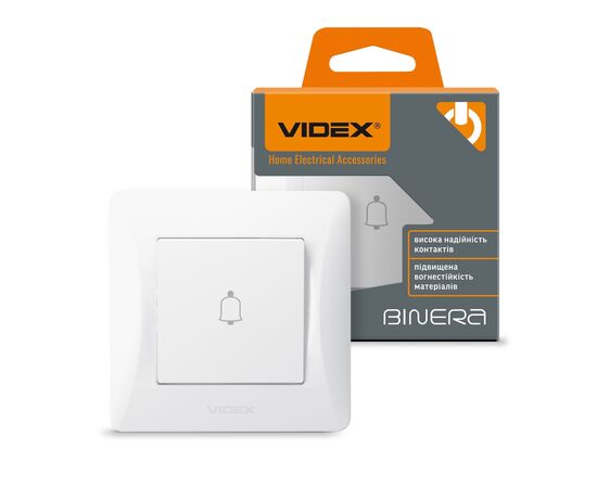 Кнопка звонка Videx BINERA  1кл белая (VF-BNDB1-W), изображение 4 Кнопка звонка Videx BINERA  1кл белая (VF-BNDB1-W), изображение 4