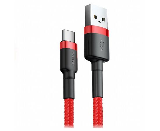 Дата кабель USB 2.0 AM to Type-C 1.0m Cafule 3A red+red Baseus (CATKLF-B09), изображение 2 Дата кабель USB 2.0 AM to Type-C 1.0m Cafule 3A red+red Baseus (CATKLF-B09), изображение 2