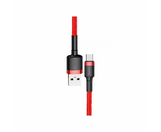 Дата кабель USB 2.0 AM to Type-C 1.0m Cafule 3A red+red Baseus (CATKLF-B09), изображение 3 Дата кабель USB 2.0 AM to Type-C 1.0m Cafule 3A red+red Baseus (CATKLF-B09), изображение 3