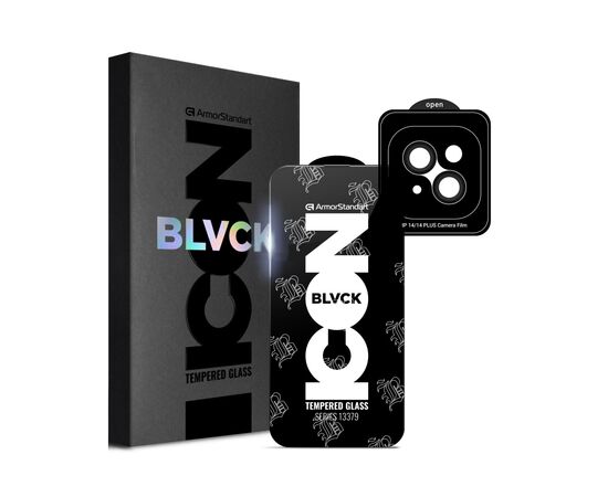 Стекло защитное Armorstandart Supreme Plus Black Icon Apple iPhone 14 Plus (ARM68069)