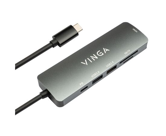 Концентратор Vinga USB Type-C 3.1 to HDMI+USB3.0+USB 2.0+SD/microSD+PD 6in1 (VHC6), изображение 3 Концентратор Vinga USB Type-C 3.1 to HDMI+USB3.0+USB 2.0+SD/microSD+PD 6in1 (VHC6), изображение 3