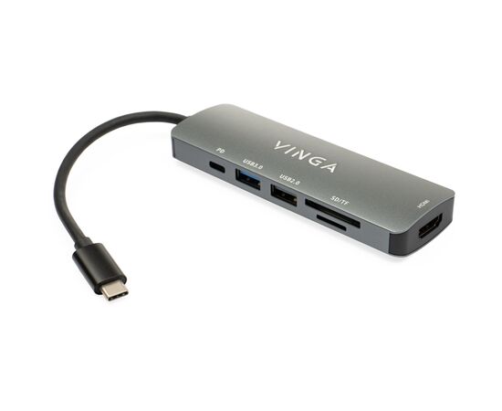 Концентратор Vinga USB Type-C 3.1 to HDMI+USB3.0+USB 2.0+SD/microSD+PD 6in1 (VHC6)