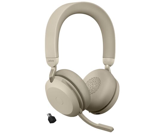 Наушники Jabra Evolve2 75 MS Stereo USB-A Biege (27599-999-998), изображение 4 Наушники Jabra Evolve2 75 MS Stereo USB-A Biege (27599-999-998), изображение 4