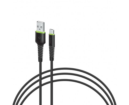 Дата кабель USB 2.0 AM to Type-C 1.2m CBFLEXT1 black Intaleo (1283126487484)