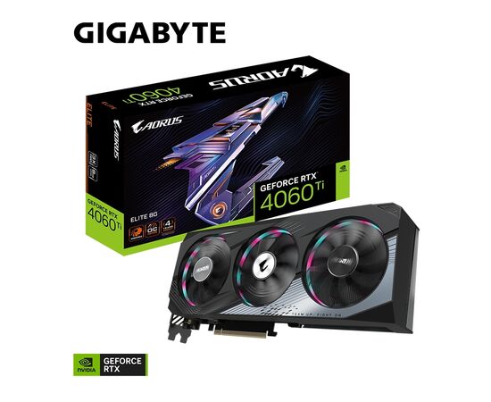 Видеокарта GIGABYTE GeForce RTX4060Ti 8Gb AORUS ELITE (GV-N406TAORUS E-8GD), изображение 10 Видеокарта GIGABYTE GeForce RTX4060Ti 8Gb AORUS ELITE (GV-N406TAORUS E-8GD), изображение 10