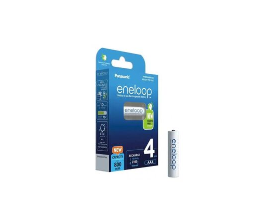 Аккумулятор Panasonic Eneloop AAA 800mAh NI-MH * 4 (BK-4MCDE/4BE), изображение 2 Аккумулятор Panasonic Eneloop AAA 800mAh NI-MH * 4 (BK-4MCDE/4BE), изображение 2