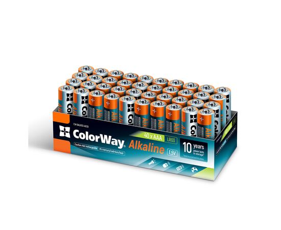 Батарейка ColorWay AAA LR6 Alkaline Power (лужні) * 40 colour box (CW-BALR03-40CB)