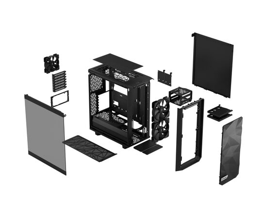 Корпус Fractal Design Meshify 2 Lite Black TG Light (FD-C-MEL2A-03), изображение 12 Корпус Fractal Design Meshify 2 Lite Black TG Light (FD-C-MEL2A-03), изображение 12