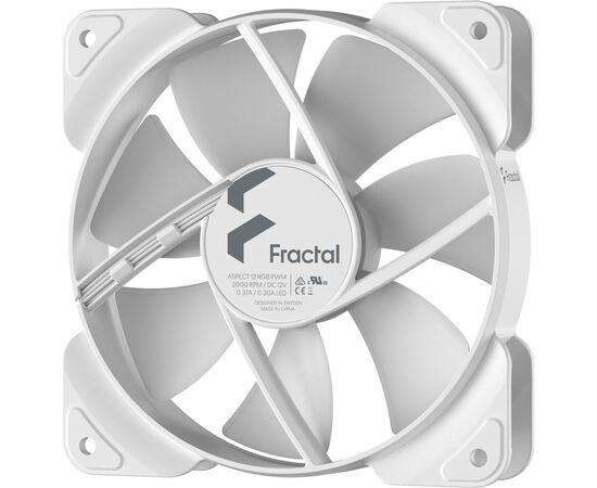 Кулер для корпуса Fractal Design Aspect 12 RGB PWM White Frame (FD-F-AS1-1209), изображение 4 Кулер для корпуса Fractal Design Aspect 12 RGB PWM White Frame (FD-F-AS1-1209), изображение 4