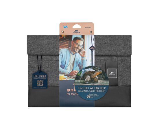 Чехол для ноутбука RivaCase 13.3" 8802 (Black) "Lantau", меланж (8802Black), изображение 8