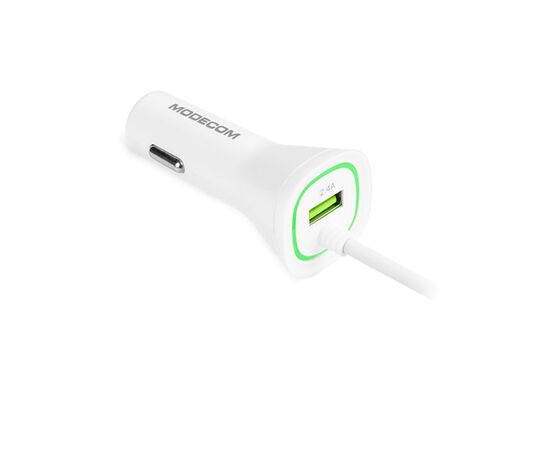 Зарядное устройство Modecom 1xUSB 2.4A + cable Lightning Royal KULL-03 white (ZT-MC-KULL-03), изображение 2