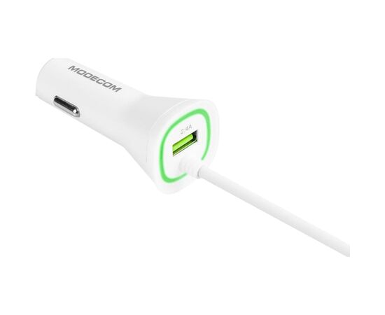 Зарядное устройство Modecom 1xUSB 2.4A + cable Lightning Royal KULL-03 white (ZT-MC-KULL-03)