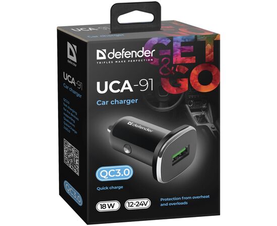 Зарядное устройство Defender 1xUSB 18W (USB-A) QC3.0 3А UCA-91 (83830), изображение 2 Зарядное устройство Defender 1xUSB 18W (USB-A) QC3.0 3А UCA-91 (83830), изображение 2