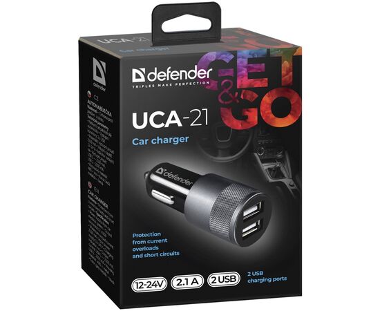 Зарядное устройство Defender 2xUSB 12W (2xUSB-A) 2.1A UCA-21 (83821), изображение 4 Зарядное устройство Defender 2xUSB 12W (2xUSB-A) 2.1A UCA-21 (83821), изображение 4