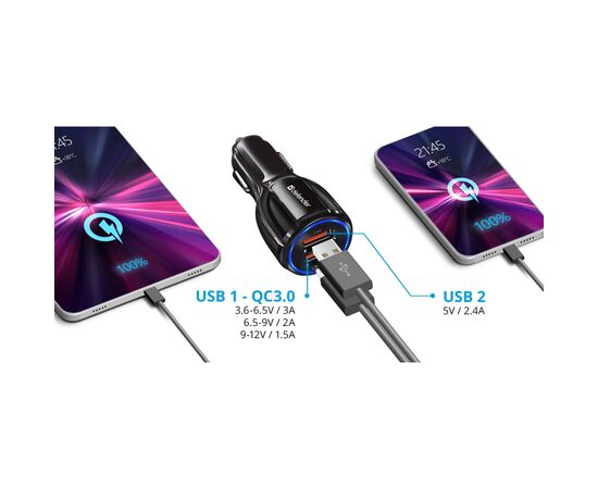 Зарядное устройство Defender 2xUSB 30W (2xUSB-A) QC3.0 3А UCA-100 (83833), изображение 3 Зарядное устройство Defender 2xUSB 30W (2xUSB-A) QC3.0 3А UCA-100 (83833), изображение 3