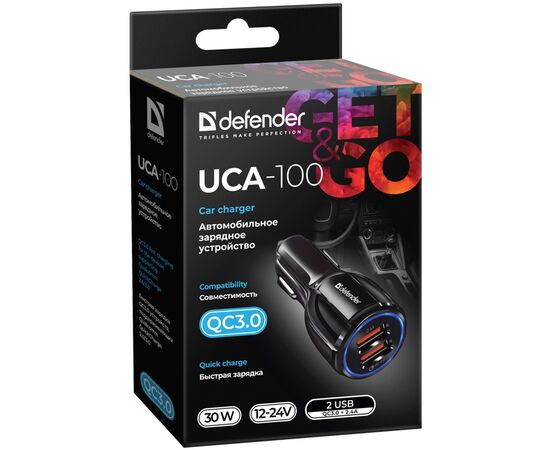Зарядное устройство Defender 2xUSB 30W (2xUSB-A) QC3.0 3А UCA-100 (83833), изображение 4 Зарядное устройство Defender 2xUSB 30W (2xUSB-A) QC3.0 3А UCA-100 (83833), изображение 4